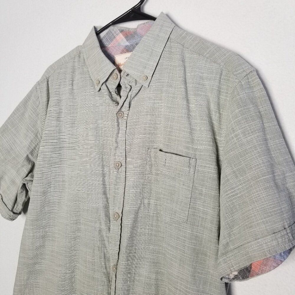 Weatherproof Vintage Green Short Sleeve Button Down Shirt Large